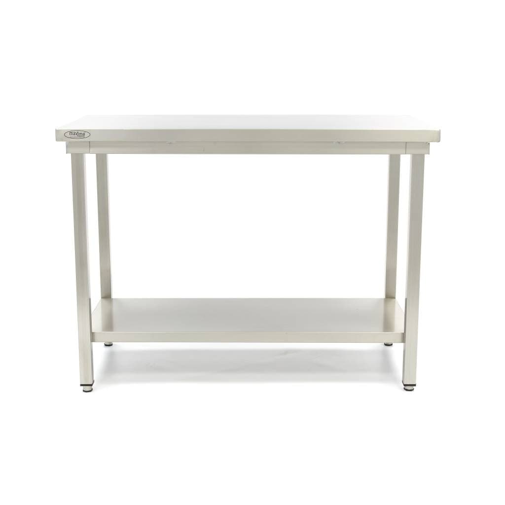 Maxima 09300965 Tavolo da Lavoro Professionale Deluxe in Acciaio Inox con Ripiano Inferiore, Piano Rinforzato da 160 x 60 cm, Gambe Regolabili 85-90 cm, Portata 150-200 kg, Senza Alzatina, Peso 26,1 kg - 2
