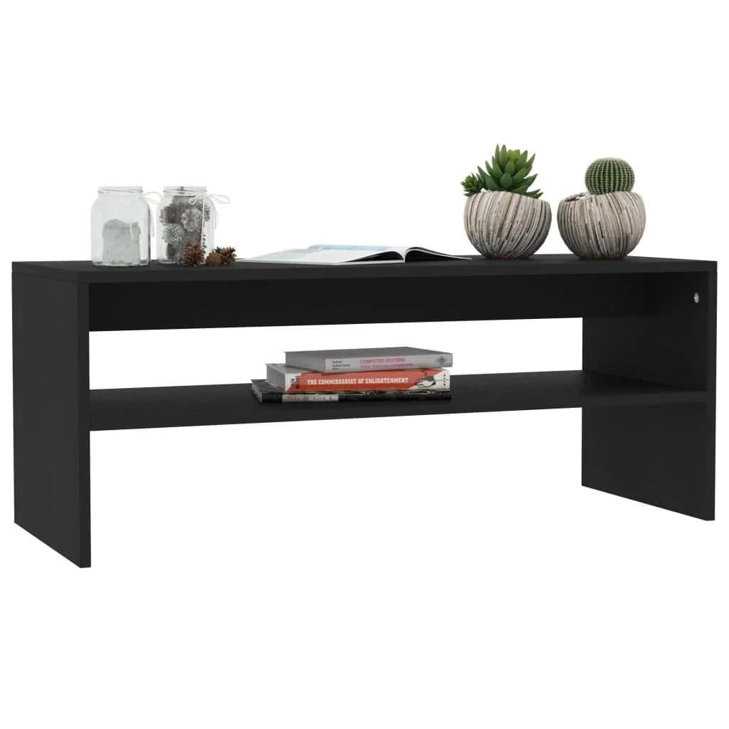vidaXL 801950 Tavolino da Salotto Nero 100 x 40 x 40 cm in Legno Ingegnerizzato, Ripiano Aperto per Libri e Riviste, Design Contemporaneo in Stile Scandinavo, Facile da Pulire con Panno Umido, Materiale di Montaggio Incluso - 3