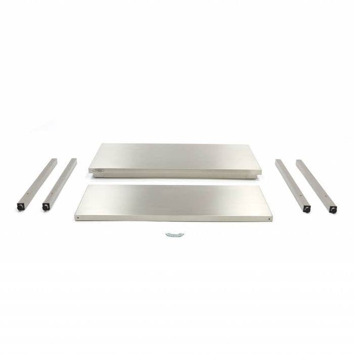 Maxima Deluxe 09364021 Tavolo da Lavoro Professionale in Acciaio Inossidabile 200 × 70 × 90 cm, Piano Rinforzato con Portata 150-200 kg, Ripiano Inferiore, Piedini Regolabili, Senza Alzatina Posteriore, per Cucine Professionali - 2