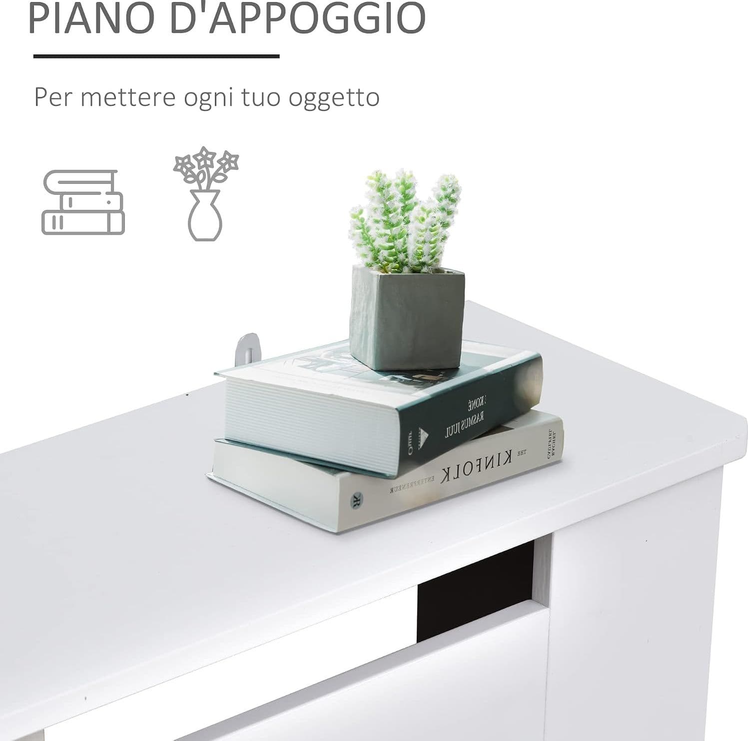 HOMCOM 820-061 Copritermosifone Moderno a Griglia in MDF Bianco 78 × 82 × 19 cm, Copertura per Radiatore con Design a Doghe, Accessori per Fissaggio a Parete, Leggero e Portatile, per Casa e Ufficio, Manuale Incluso - 5
