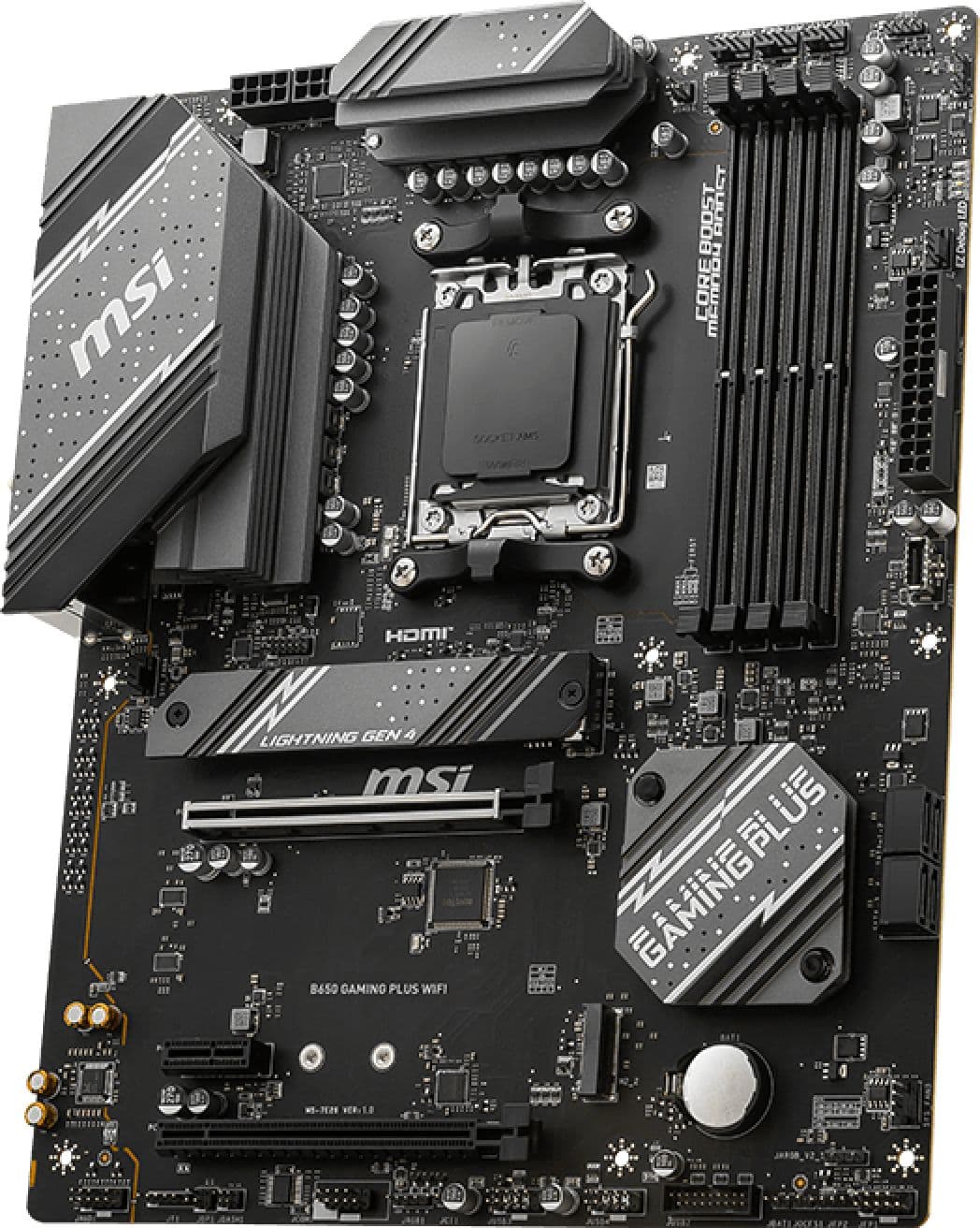 MSI B650 GAMING PLUS WIFI 7E26-001R Scheda Madre ATX AMD B650 Socket AM5, DDR5, Wi-Fi 6E, Bluetooth 5.3, LAN 2.5G | Processori compatibili: AMD Ryzen 7000 Series | Tipi di memoria supportati: DDR5-SDRAM - 4