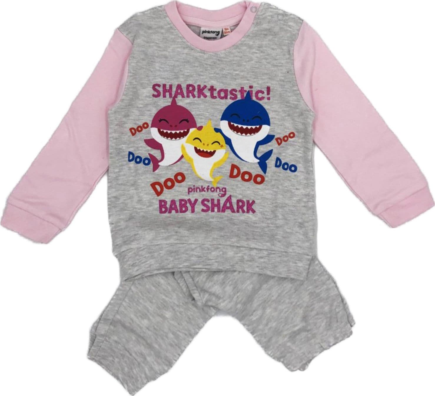 Pigiama Baby Shark Bambina da 12 a 30 Mesi in Caldo Cotone Inverno - 2