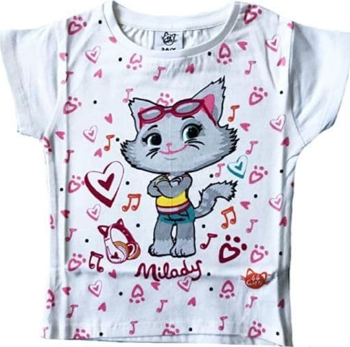 T-shirt 44 gatti bambina misura da 2 a 8 anni - 3