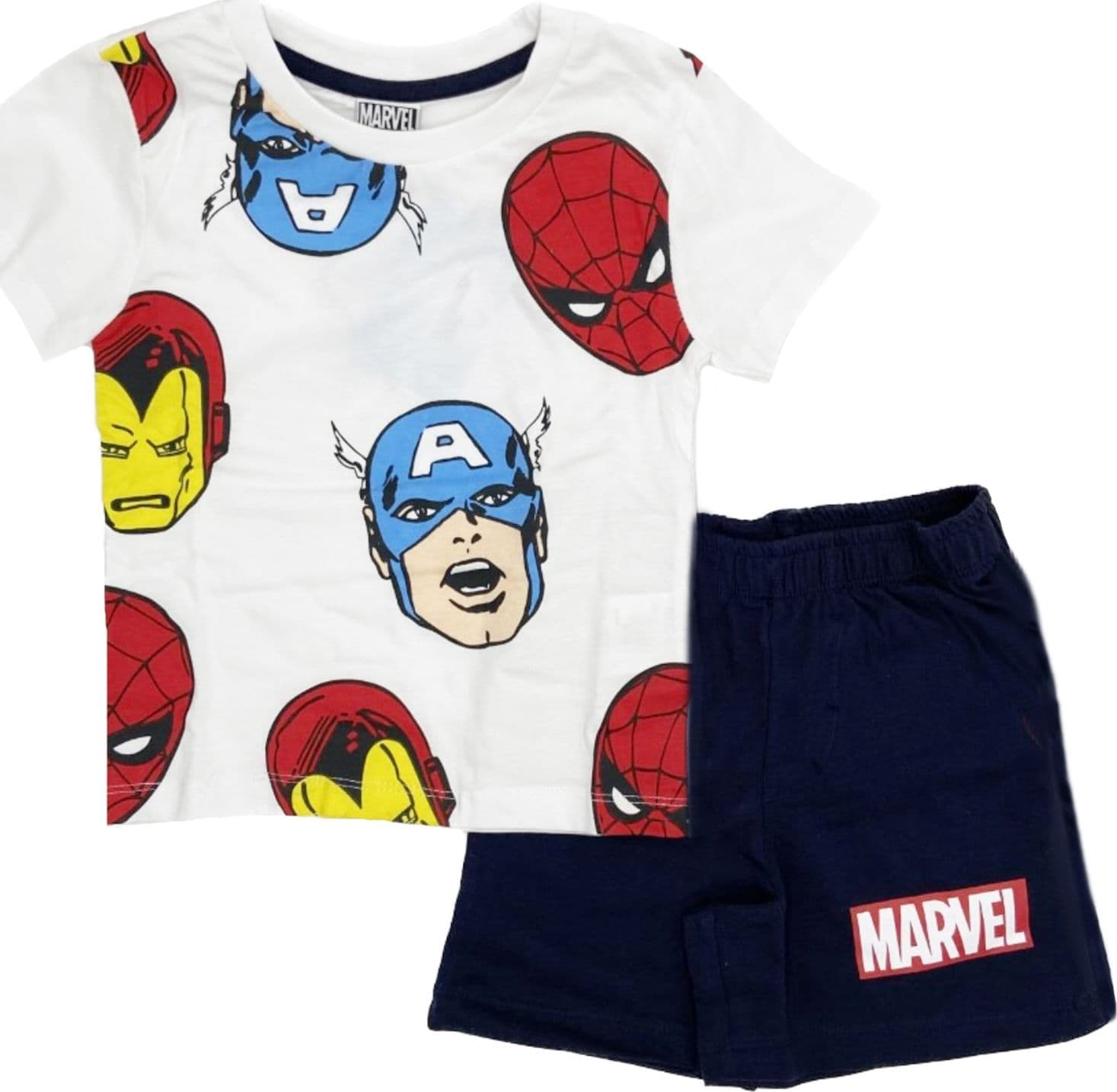 Completo T-shirt con Pantaloncino Avengers da 3 a 7 anni
