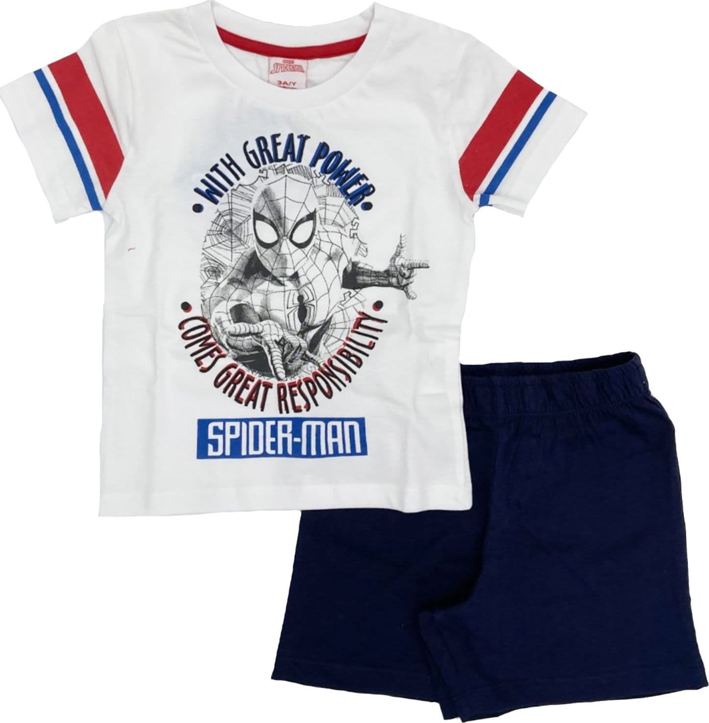 Completo Spiderman T-shirt con pantaloncini da 3 a 7 anni