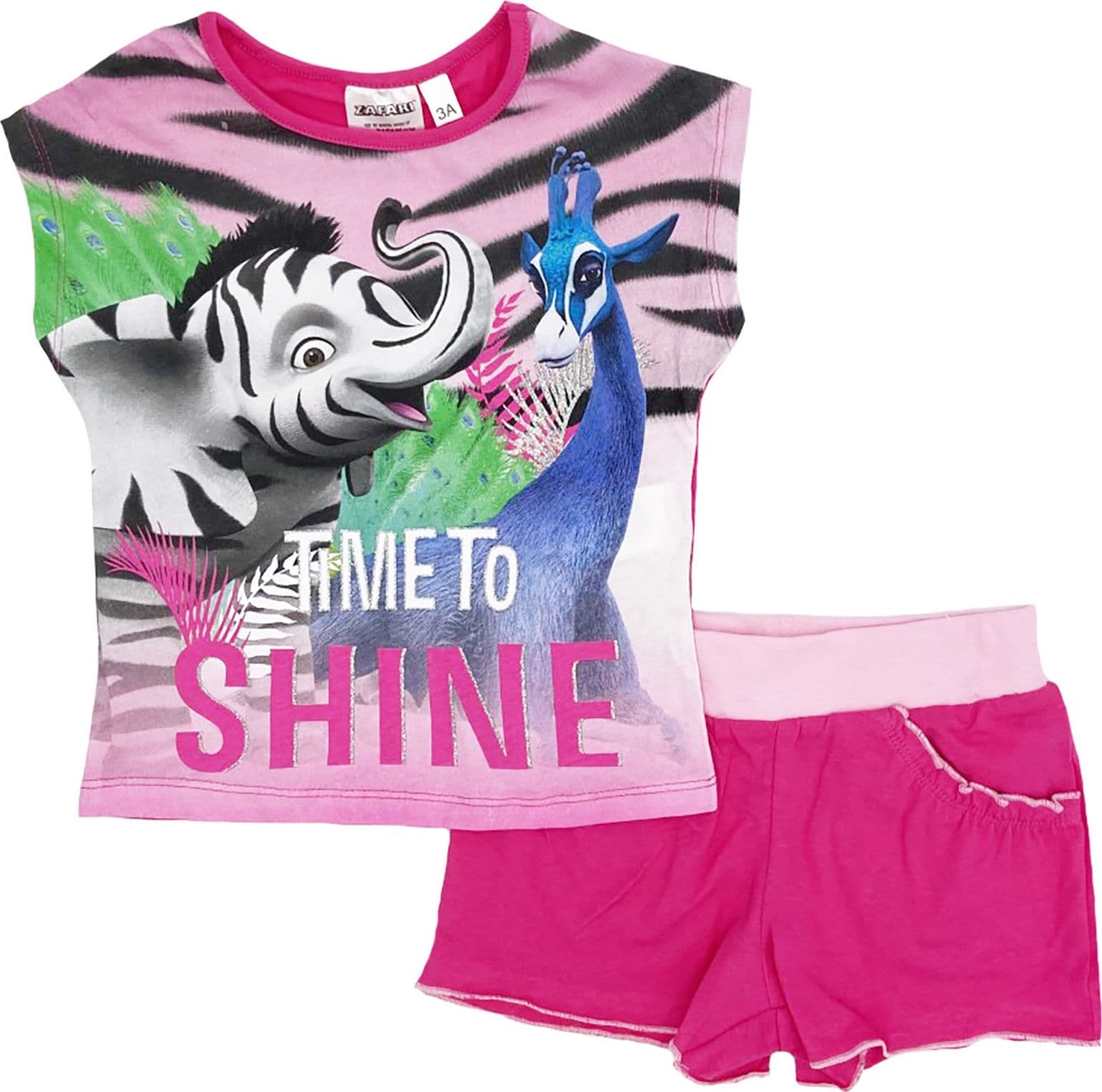 Completo Zafari Maglietta con Pantaloncino Bambina da 3 a 6 Anni novità