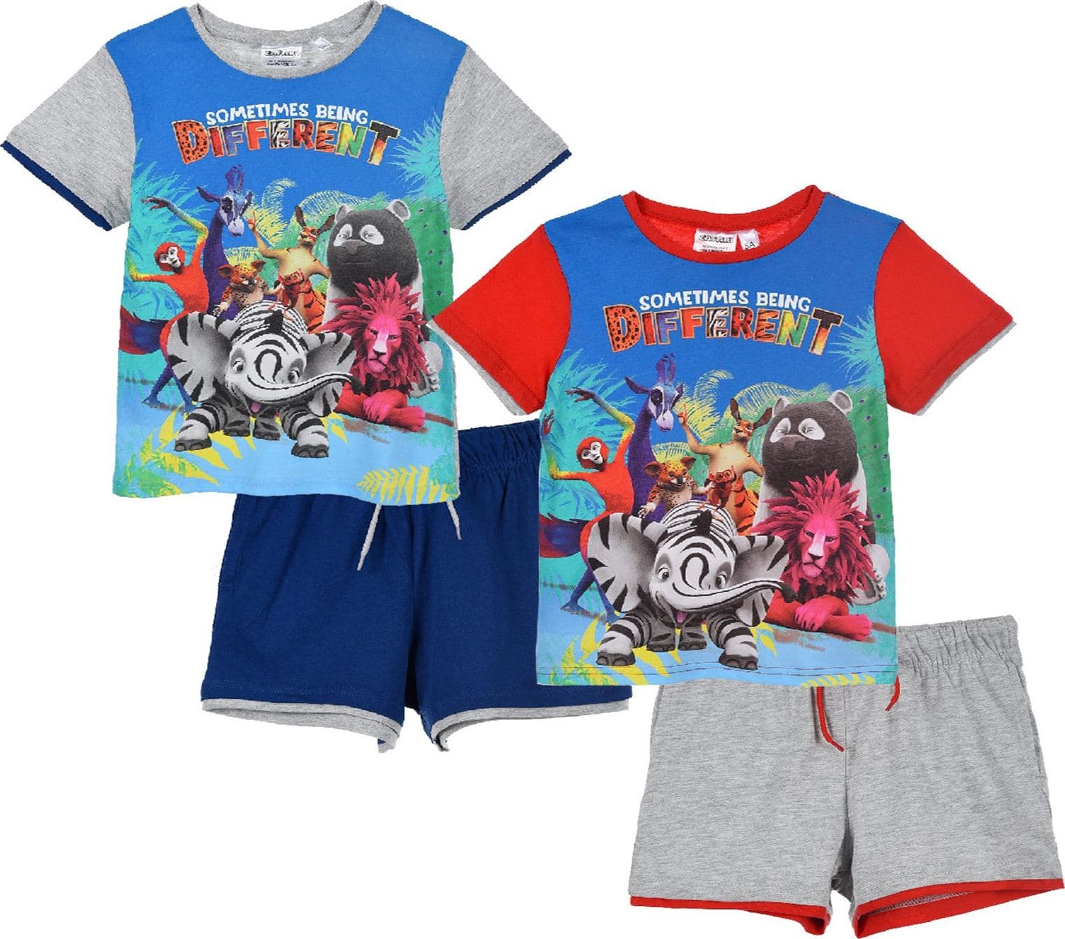 N. 2 Completi bambino Safari Maglietta con pantaloncini da 3 a 6 anni