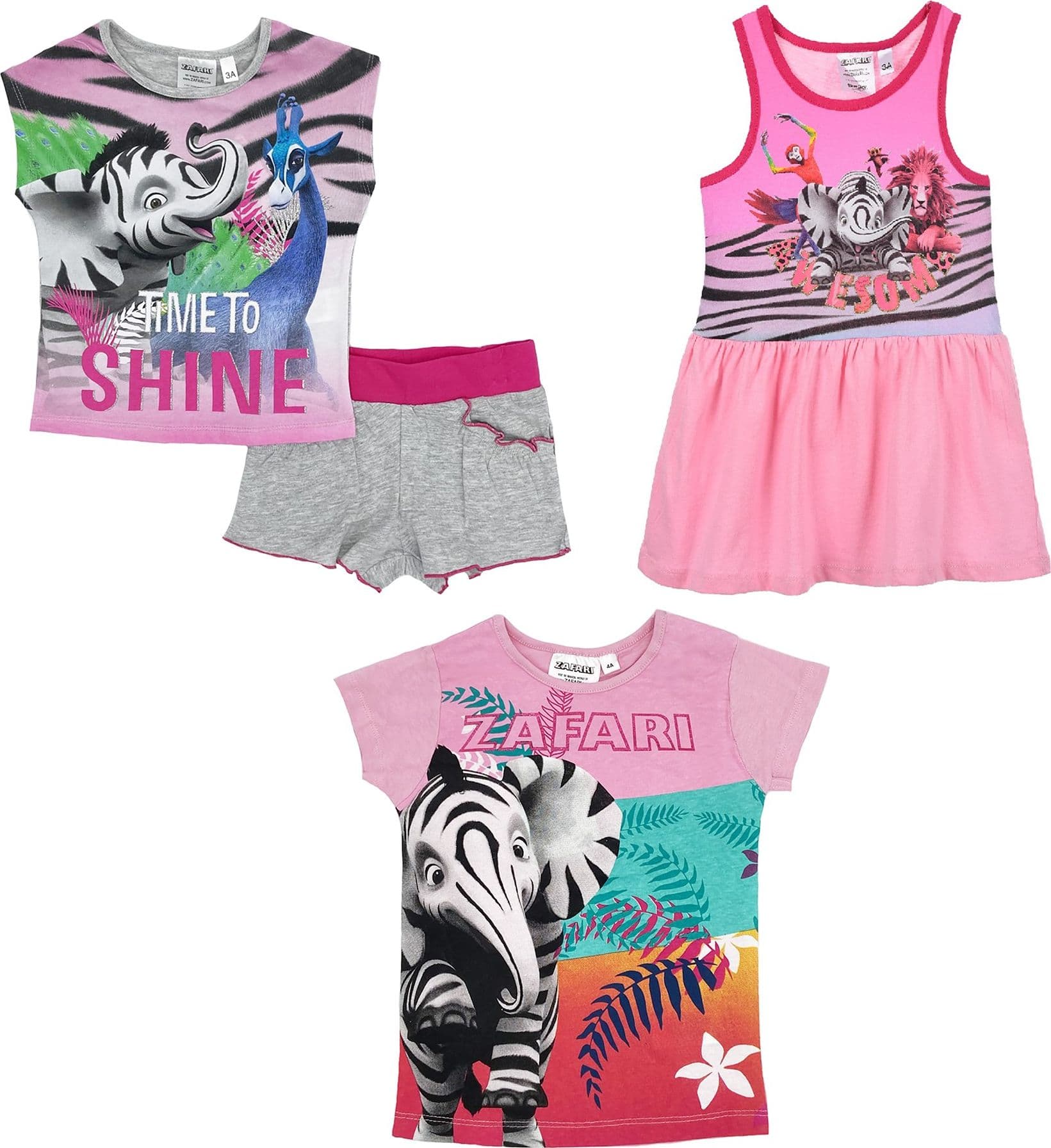 Set n. 3 pezzi Vestito + completo + maglietta elefantino Safari da 3 a 6 anni - 6