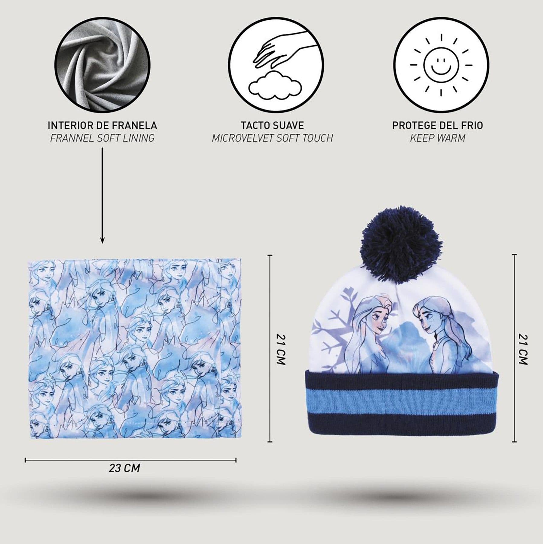 Cappello con Scaldacollo e guantini Frozen Veste da 3 a 8 Anni Inverno - 6