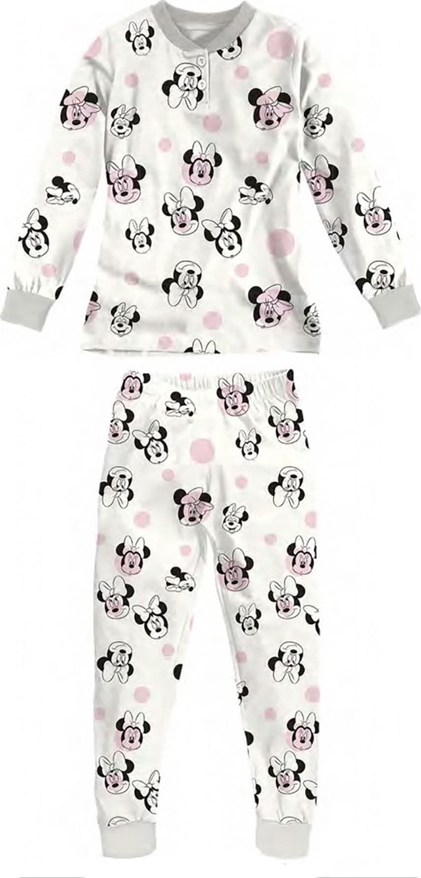 Pigiama Minnie da 3 a 10 Anni Caldo Cotone Inverno - 2