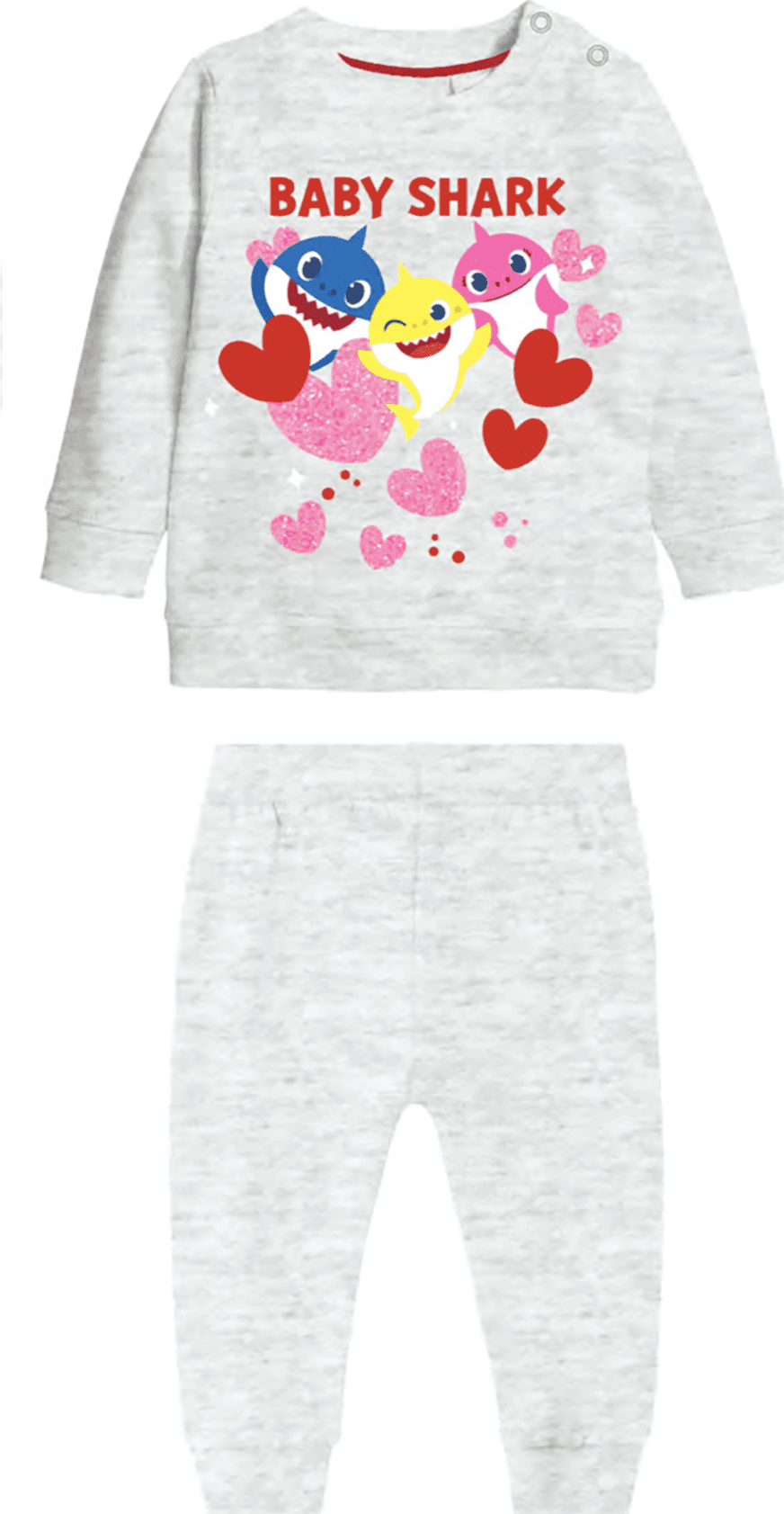Pigiama Baby Shark Bambina da 12 a 30 Mesi in Caldo Cotone Inverno - 2