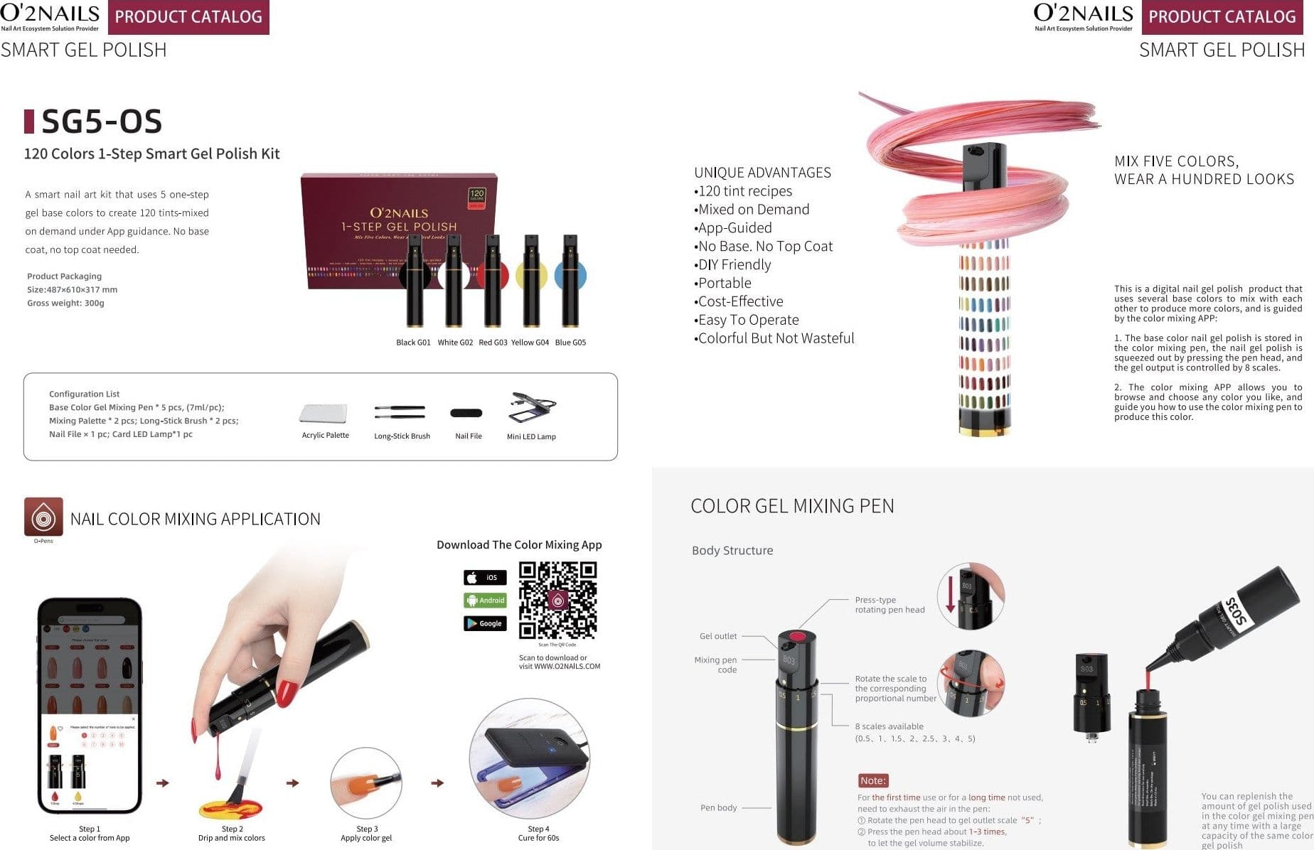 Mixing Pen Gel - Kit Penna Dosatrice O2Nails Stylemate - 2