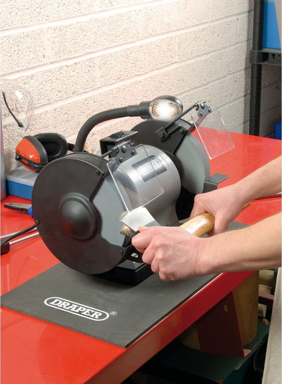 Smerigliatrice da banco per impieghi gravosi con luce di lavoro, 200 mm, 550 W (05097) Draper Tools - 4