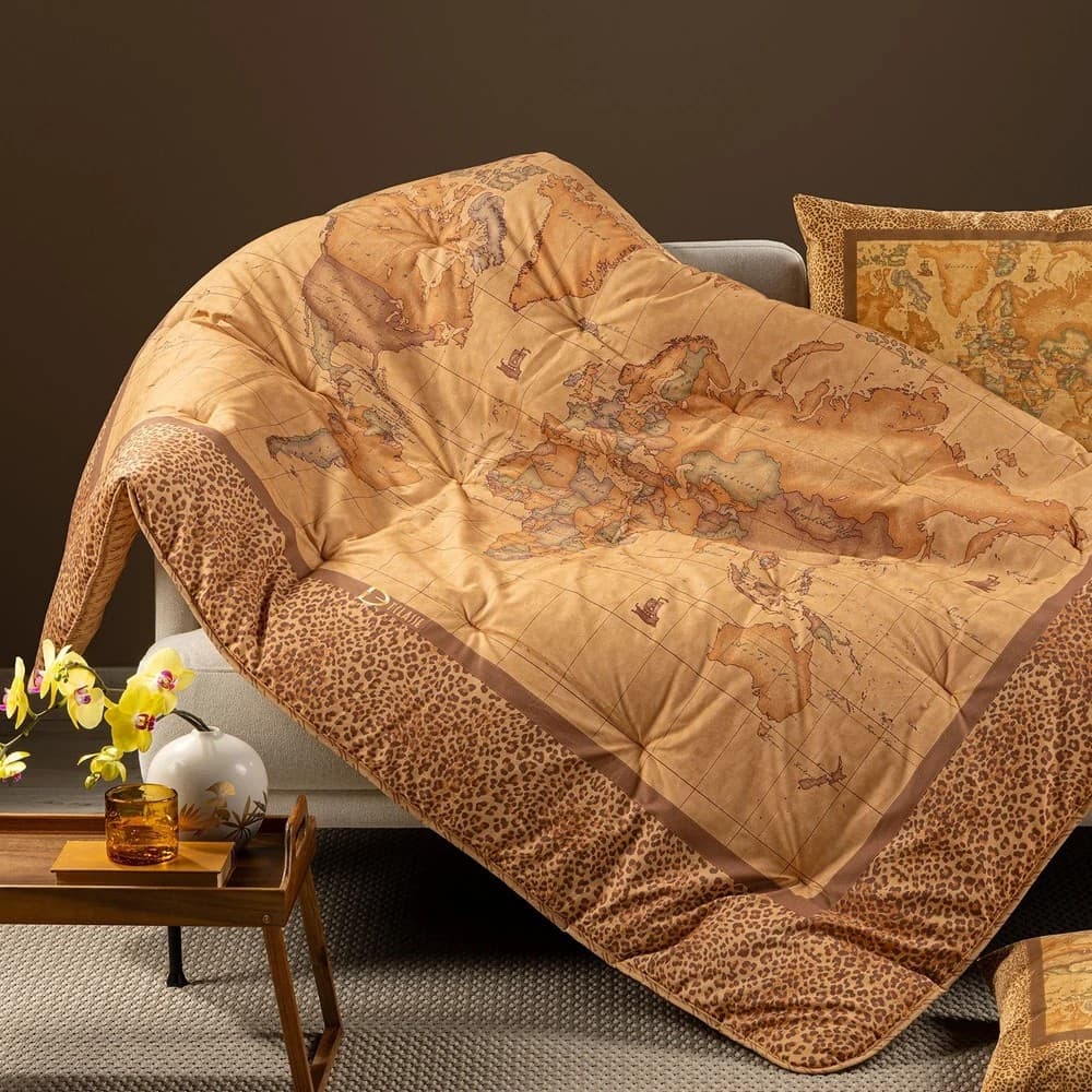 Scaldotto Geo Leopard ! Alviero Martini 130x170 – Plaid in Cotone Pettinato - 2