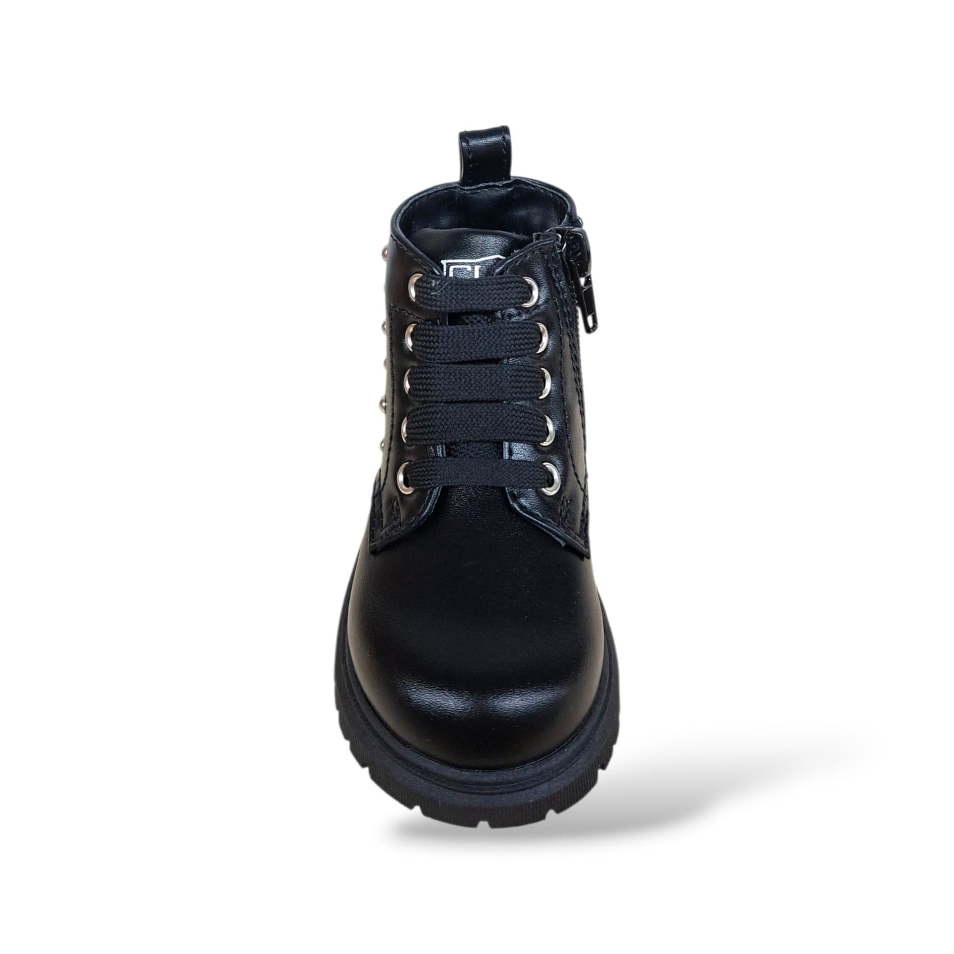 Cult Martin Anfibio Bambine Nero | Taglia 20-26 | Pelle Lacci Zip Laterale | Scarpetteria Gica - 4