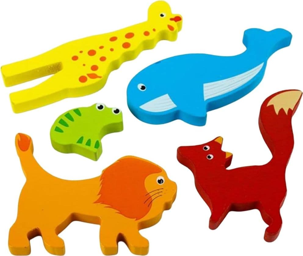 PUZZLE 3D A INCASTRO IN LEGNO FORMA ANIMALI PER BAMBINI GIOCO DA TAVOLO EDUCATIVO 07935 - 5
