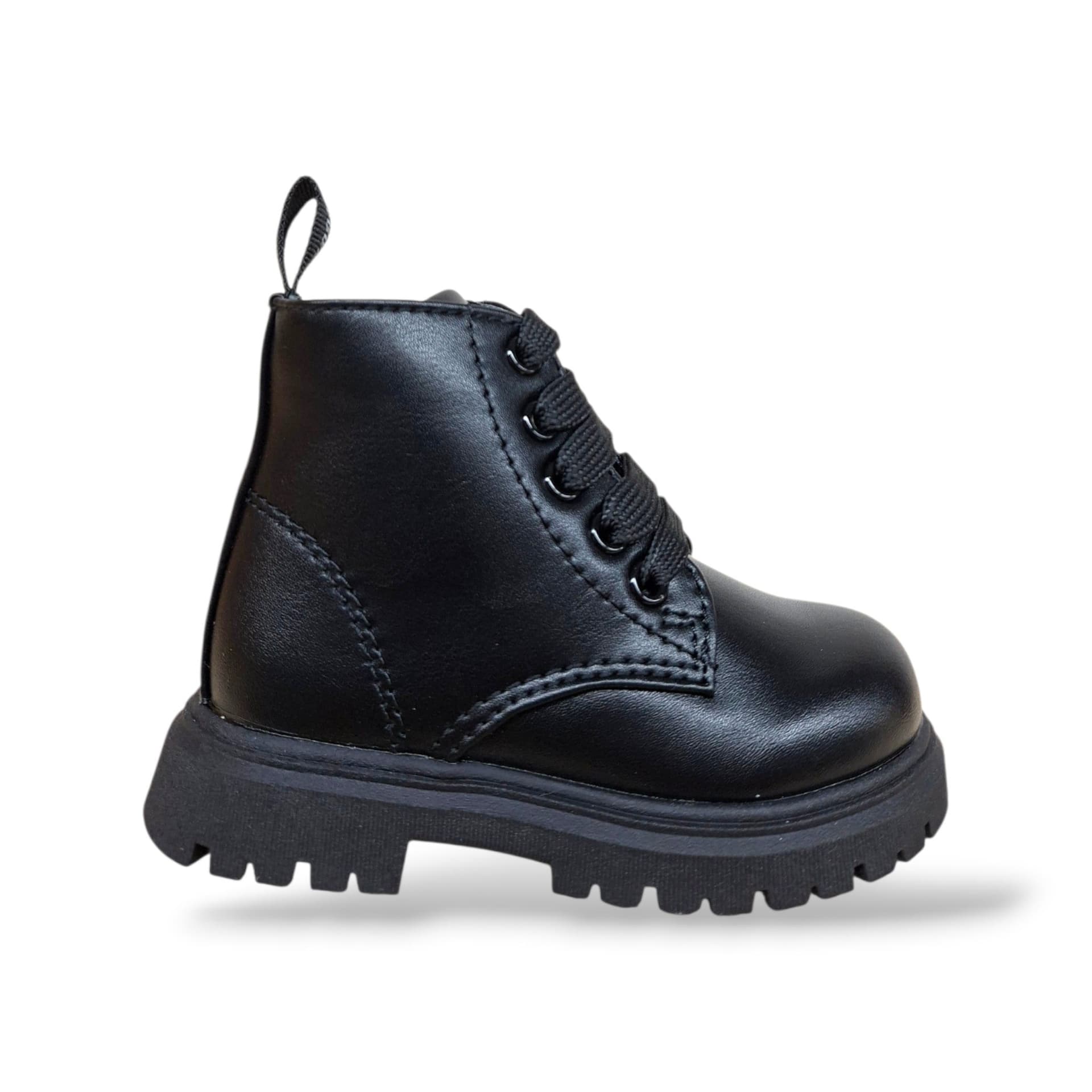 Cult Martin Anfibio Bambini Unisex Nero | Taglia 20-26 | Pelle Lacci Zip Laterale | Scarpetteria Gica