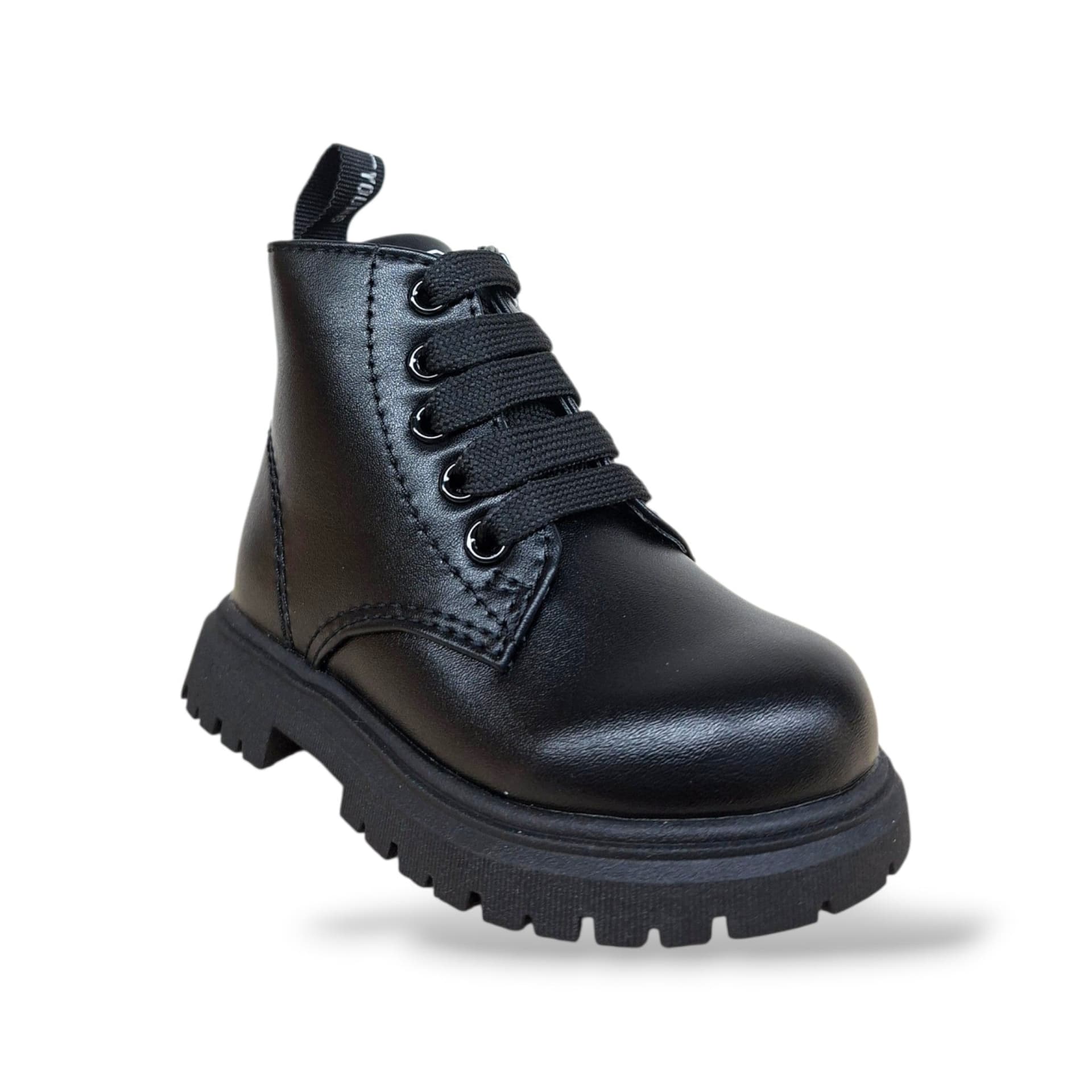 Cult Martin Anfibio Bambini Unisex Nero | Taglia 20-26 | Pelle Lacci Zip Laterale | Scarpetteria Gica - 2