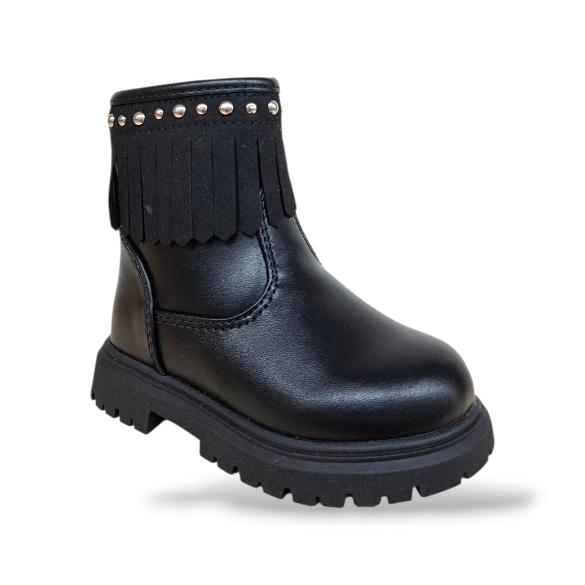 Cult Martin Stivaletto Bambina Nero | Taglia 20-26 | Pelle Lacci Zip Laterale | Scarpetteria Gica - 2