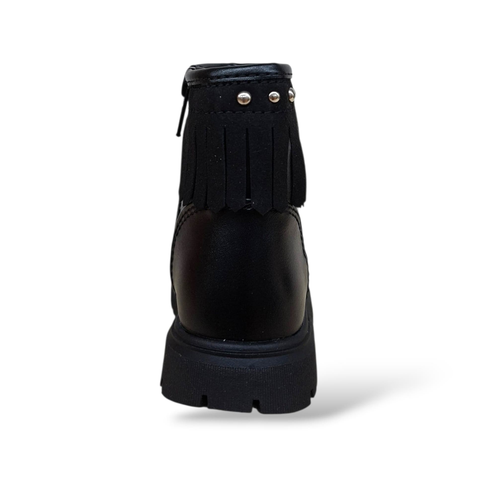 Cult Martin Stivaletto Bambina Nero | Taglia 20-26 | Pelle Lacci Zip Laterale | Scarpetteria Gica - 3
