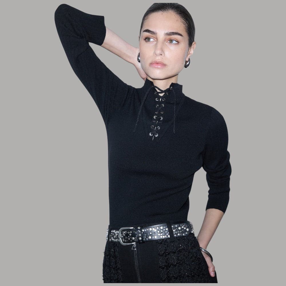 Maglia Liu Jo TF6082MS63L con stringa frontale e maniche lunghe - 4