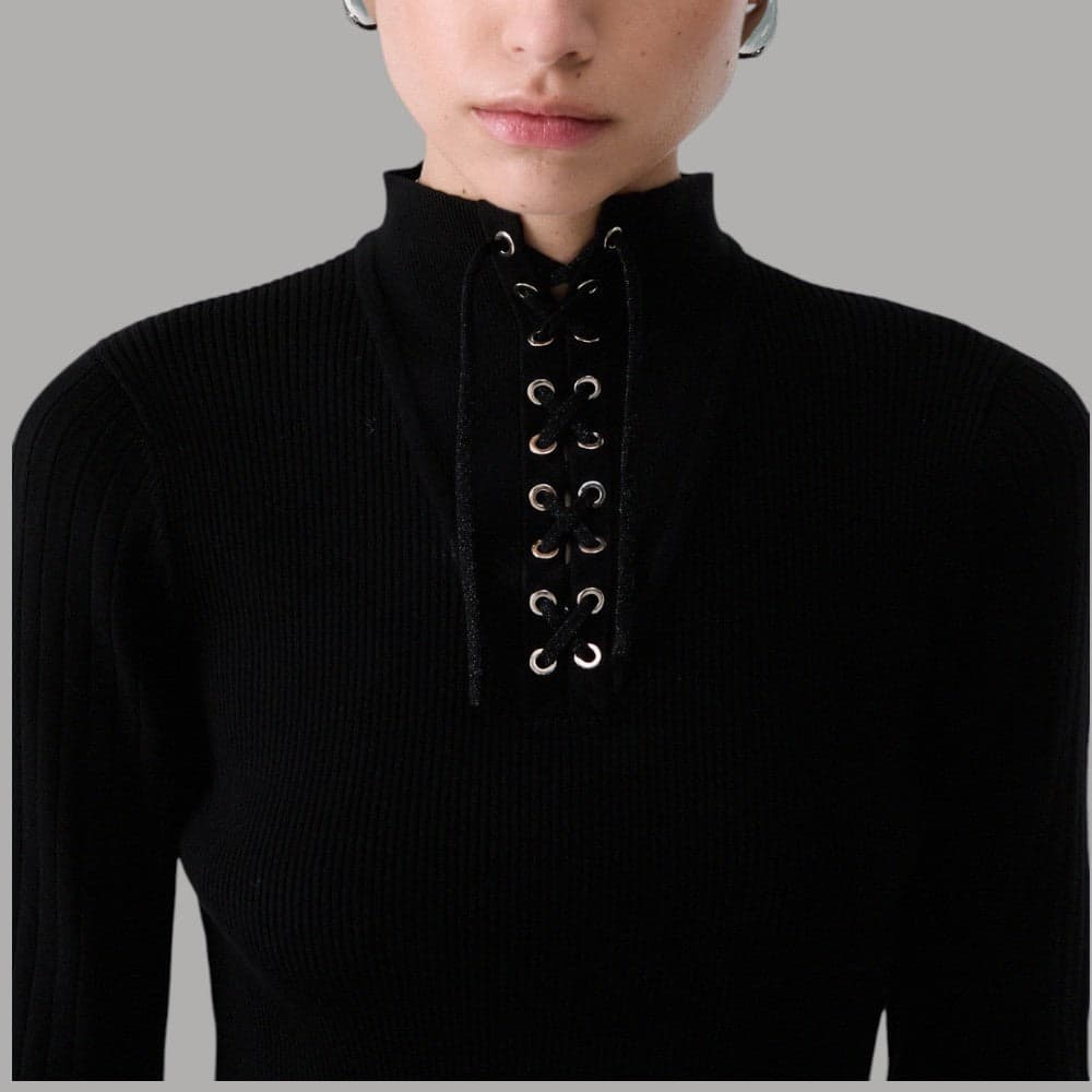 Maglia Liu Jo TF6082MS63L con stringa frontale e maniche lunghe - 5