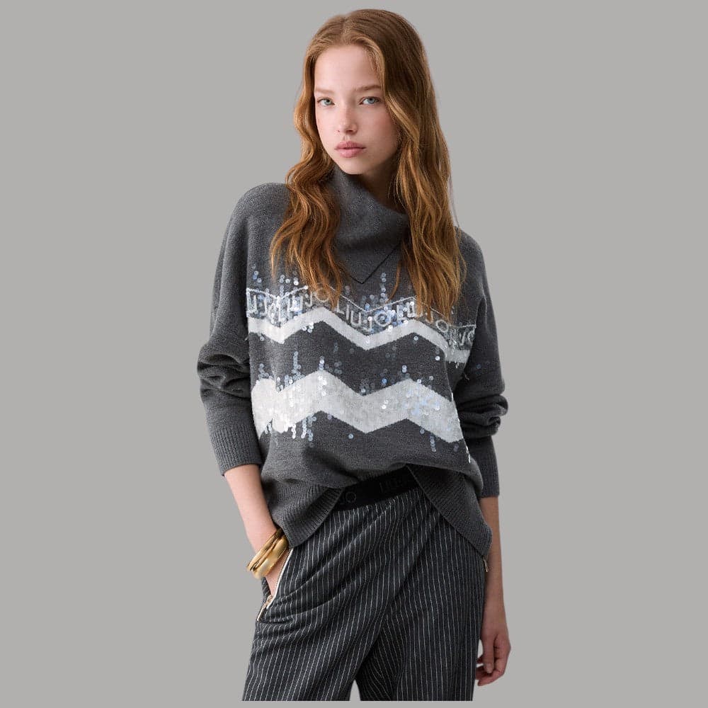 Maglione Liu Jo TF6158MA22S jacquard con paillettes e logo - 8