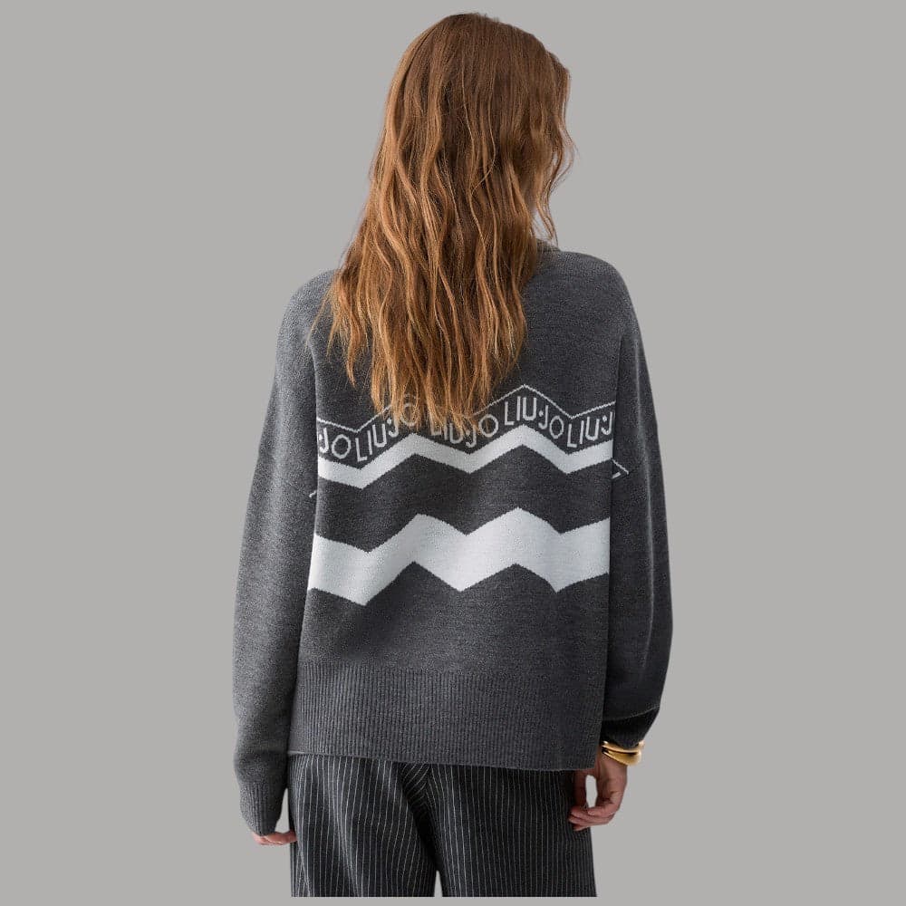 Maglione Liu Jo TF6158MA22S jacquard con paillettes e logo - 4