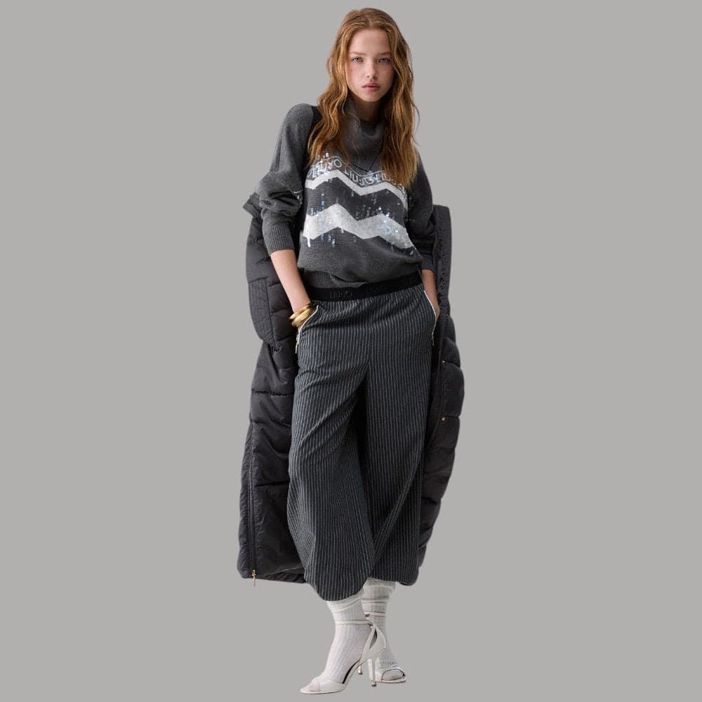 Maglione Liu Jo TF6158MA22S jacquard con paillettes e logo - 5