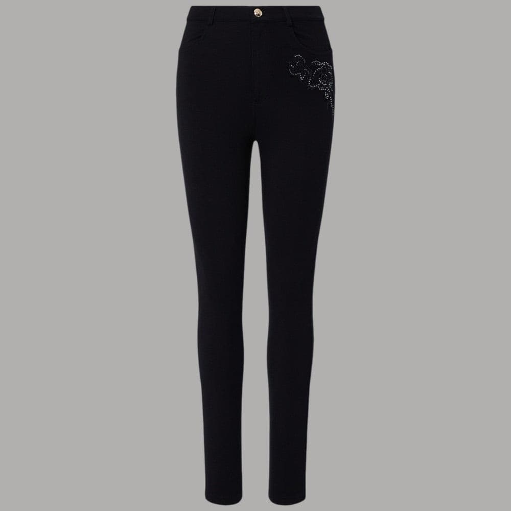Pantaloni skinny Liu Jo TF6023JS182 con ricamo gioiello - 6