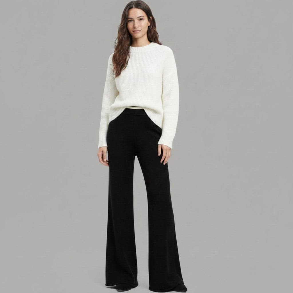 Pantaloni Liu Jo TF6190MS63L in maglia con cintone elastico in vita - 5
