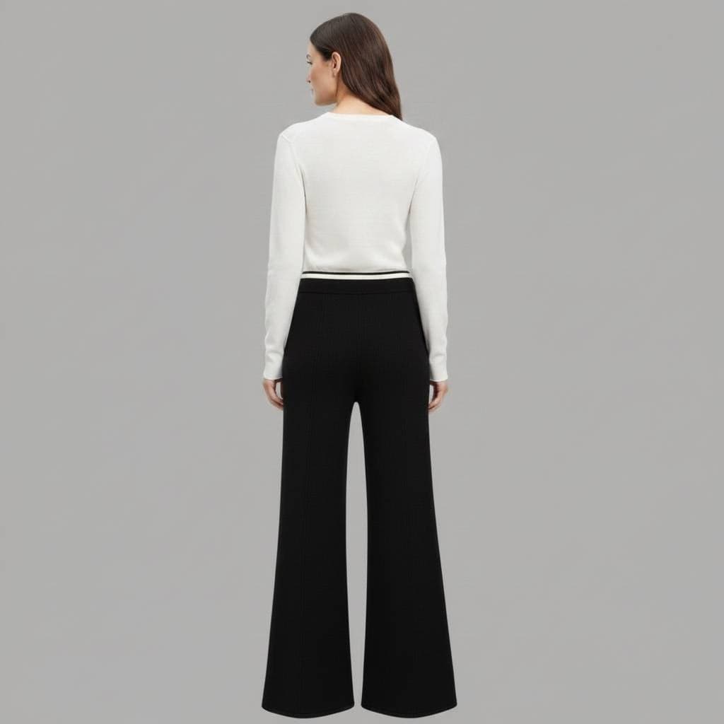 Pantaloni Liu Jo TF6190MS63L in maglia con cintone elastico in vita - 2