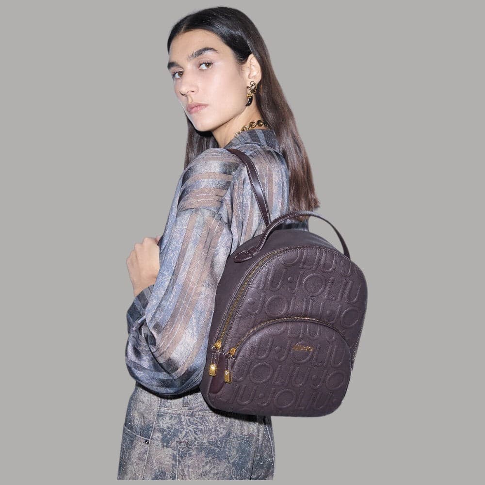 Zaino Liu Jo Manhattan con monogramma in rilievo e hardware dorato - 8