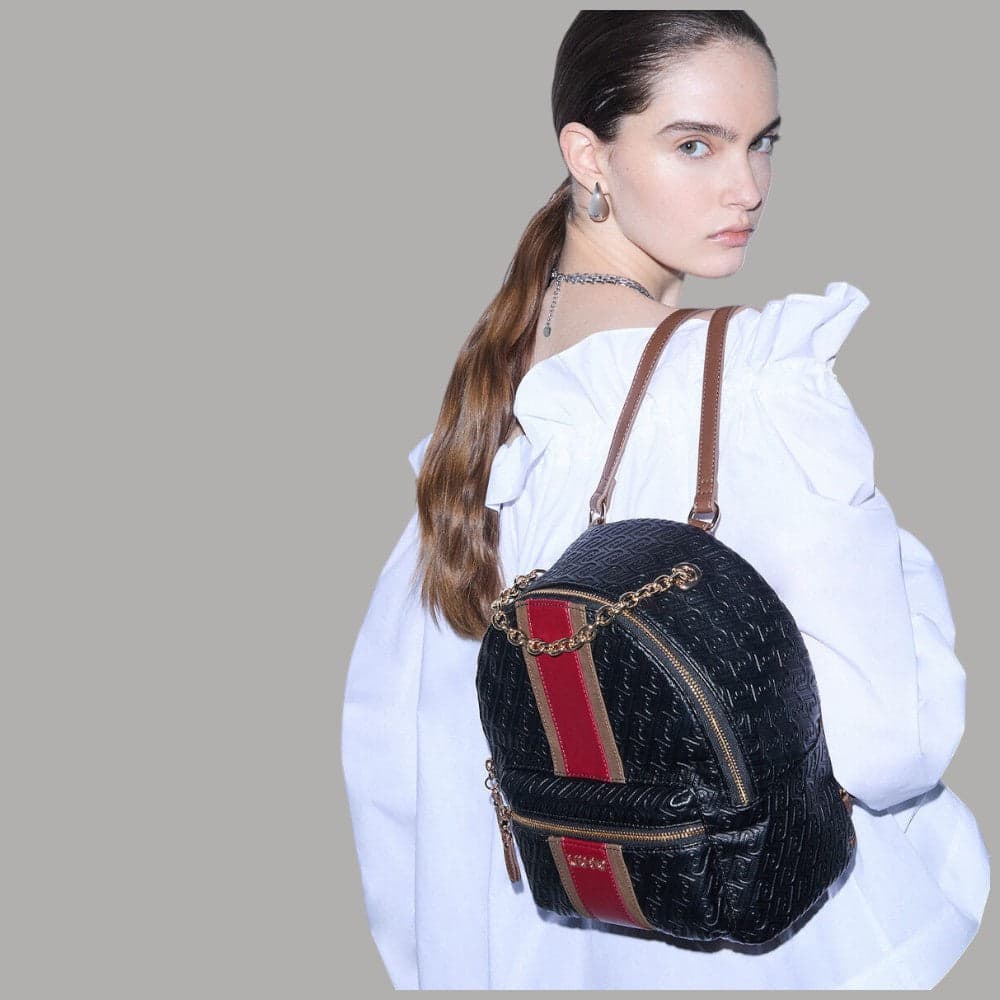 Zaino Liu Jo Ematite con logo monogram e tasca frontale - 12