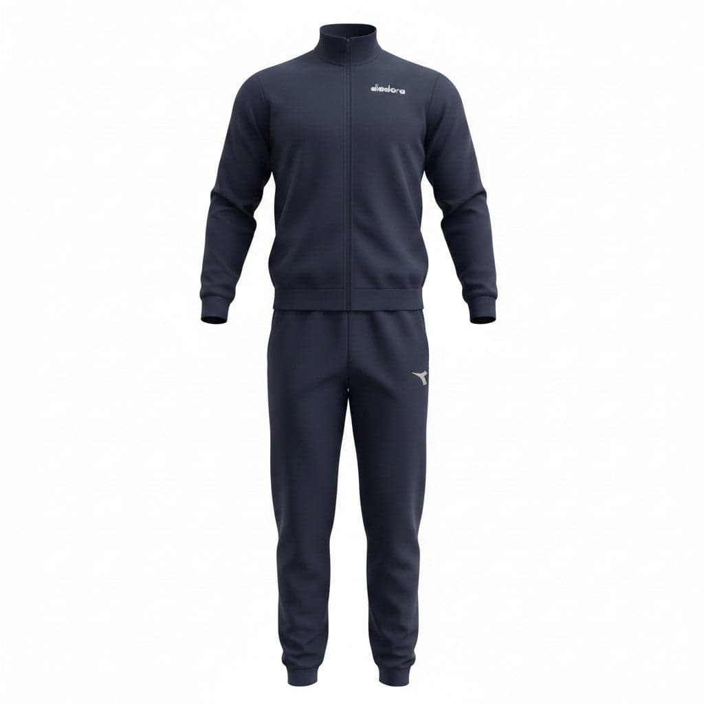 Diadora Tuta Bambini Ragazzi Blue | Felpa Zip + Pantalone | 80% Cotone | Taglia 4-13 Anni | Scarpetteria Gica
