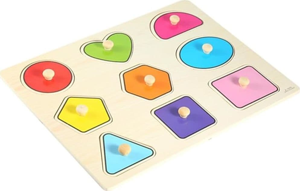 PUZZLE A INCASTRO TEMA GEOMETRICO GIOCO EDUCATIVO IN LEGNO PER BAMBINI CON POMELLI 23326 - 3