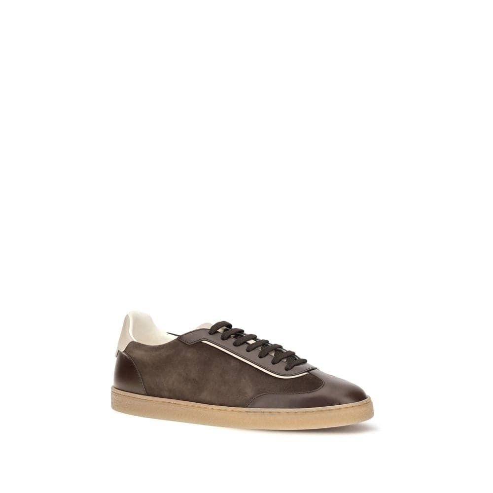 Brunello Cucinelli Brown Calf Leather Bos Taurus Low Top Sneakers - 2
