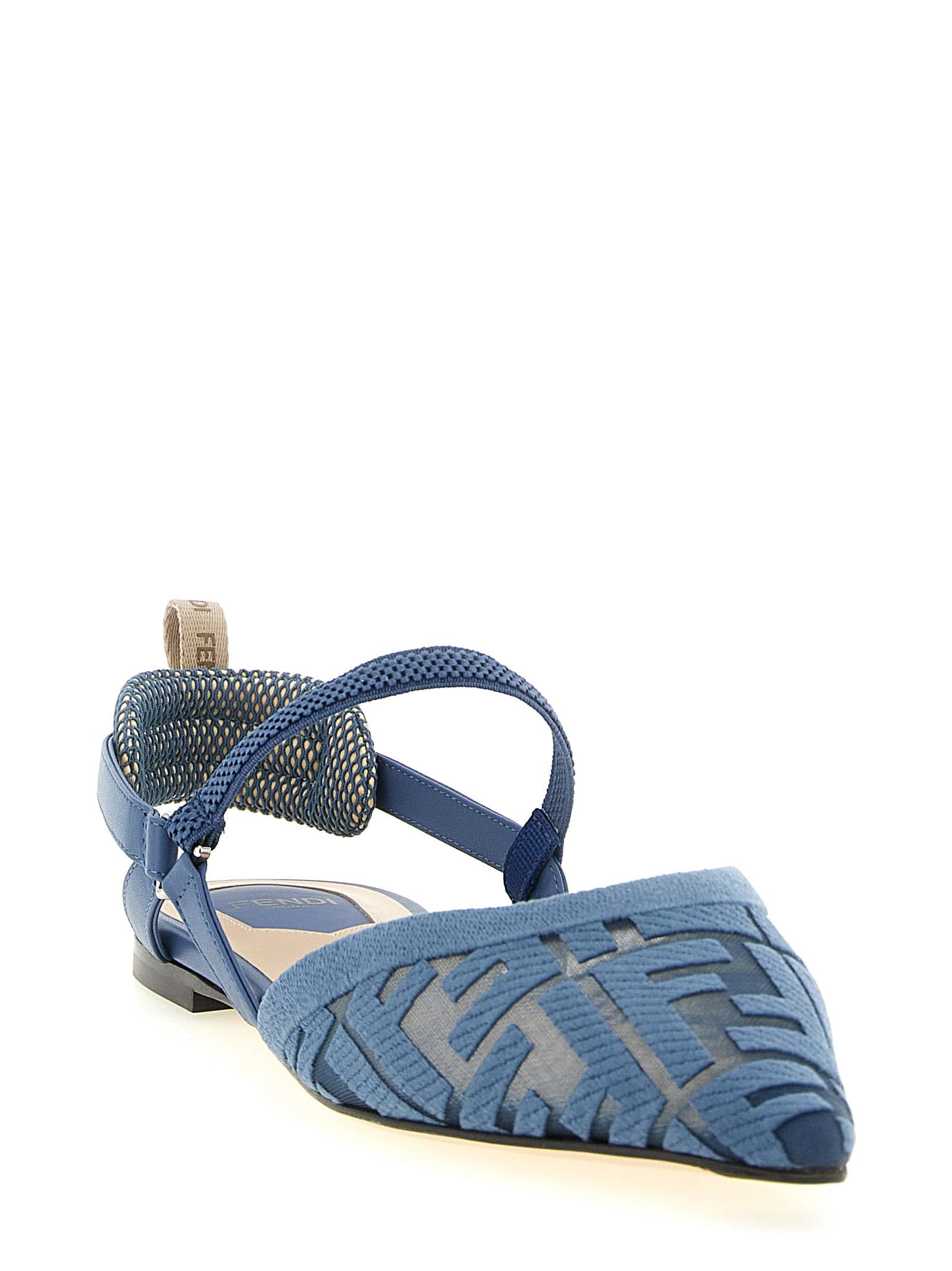 Fendi Blue Polyamide Flat Sandals - 2