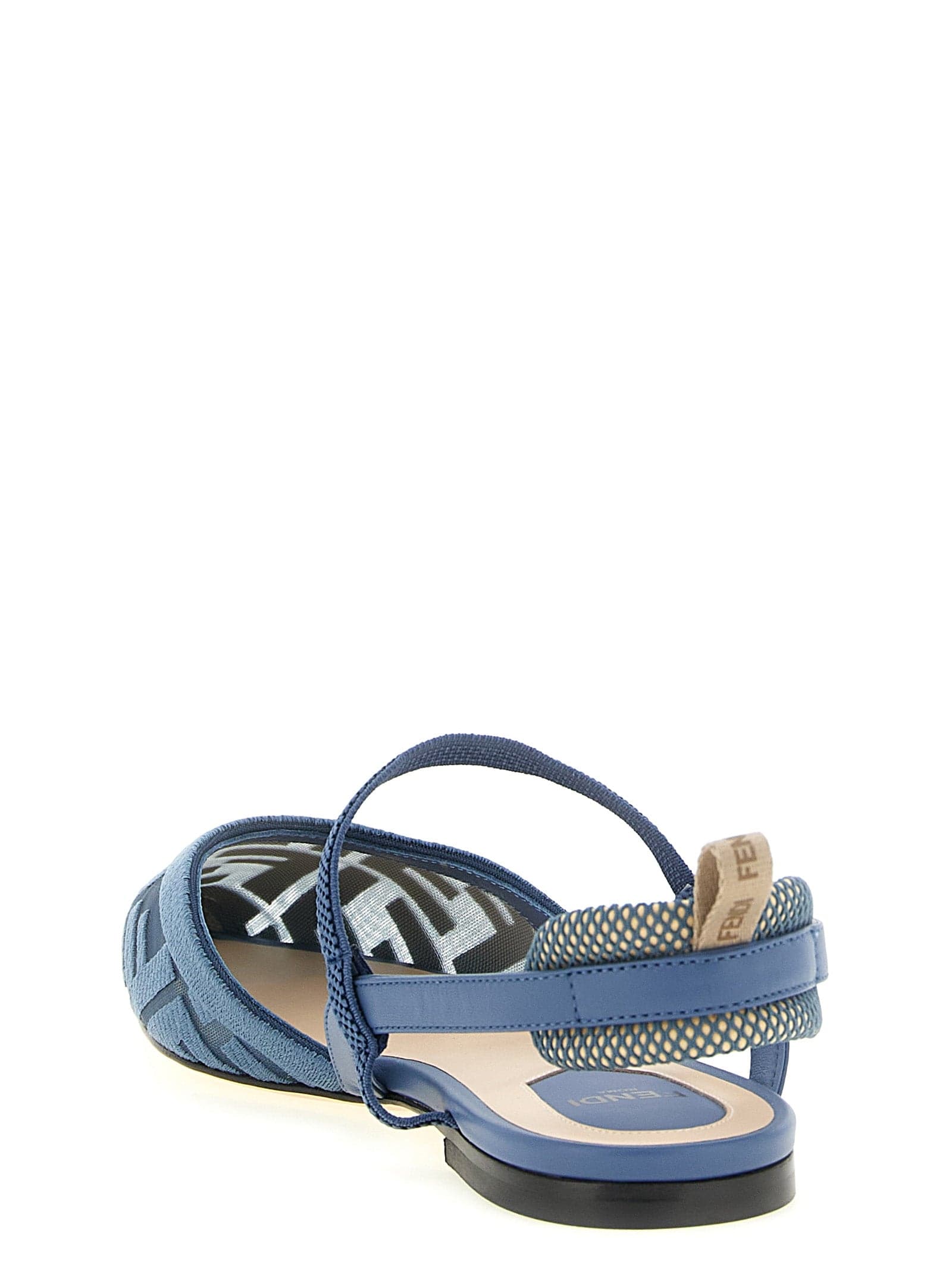 Fendi Blue Polyamide Flat Sandals - 3
