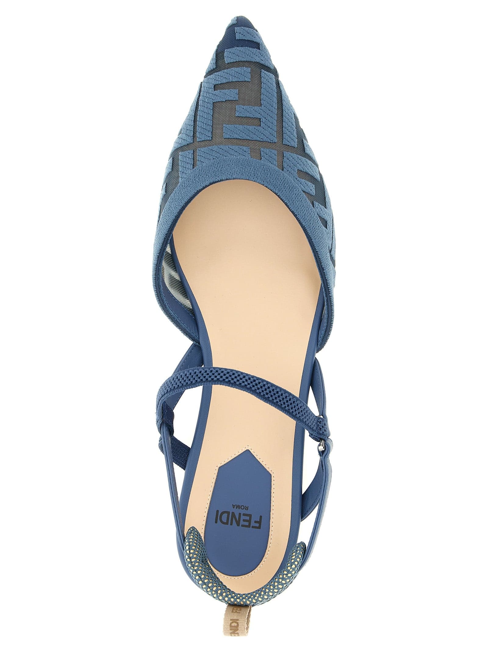 Fendi Blue Polyamide Flat Sandals - 4
