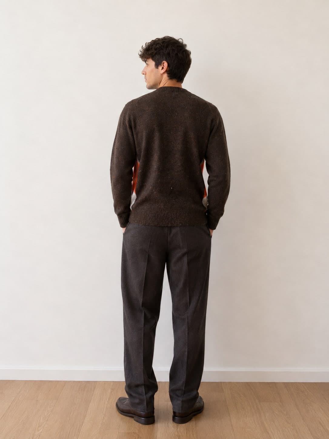 Pull girocollo intarsio a rombi - 2