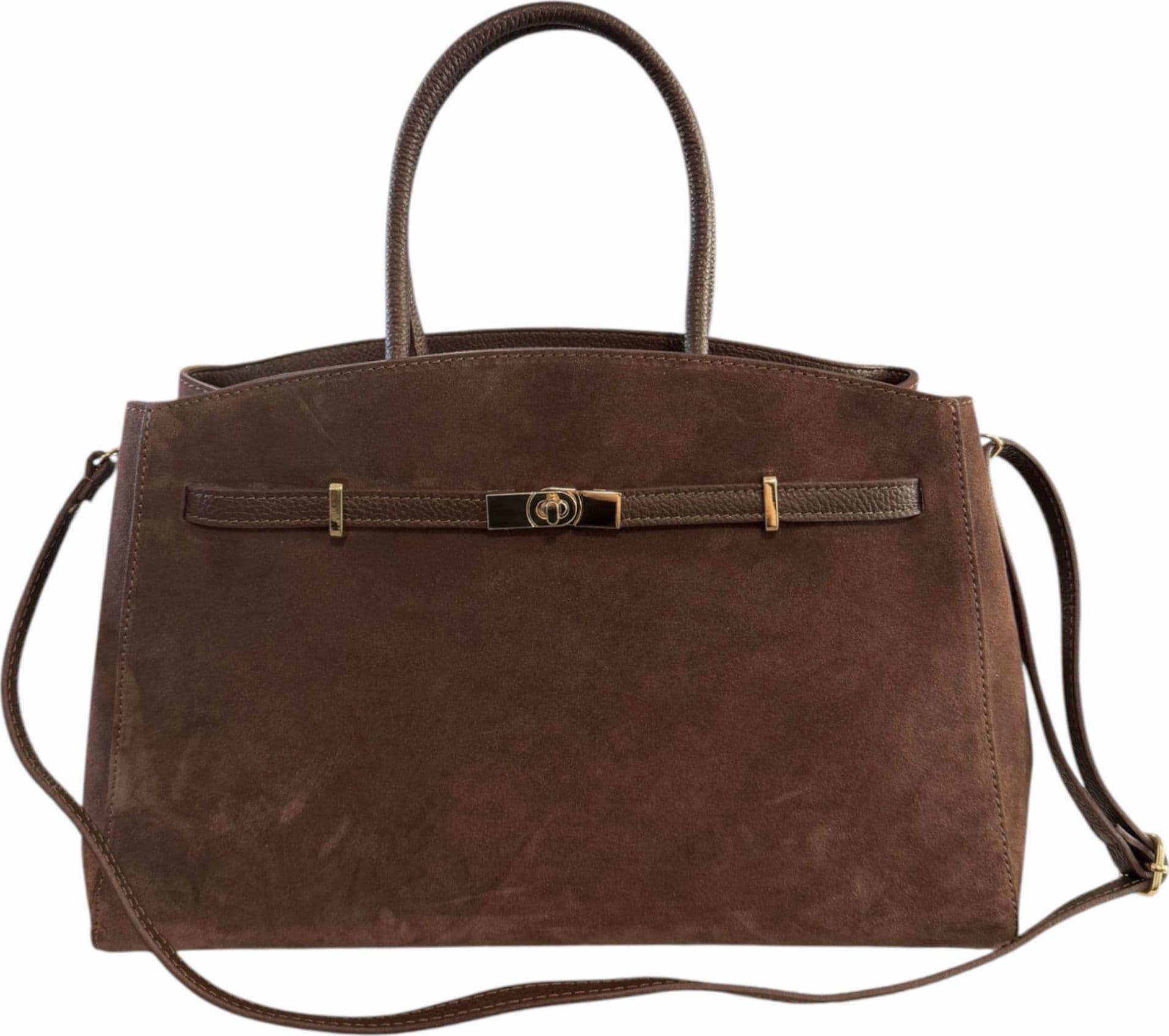 Modarno Borsa Grande in vera pelle Scamosciata Aura 40x17x26 cm - 5