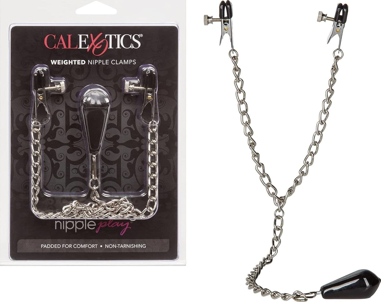 Pinzette Capezzoli Peso,  Regolabili BDSM Nipple Clamps Catena Fetish bondage - 7