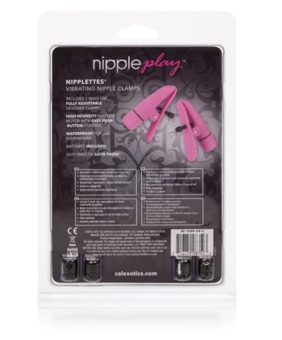 Pinzette Capezzoli vibranti rosa BDSM Nipple Clamps Fetish bondage Calexotics - 3