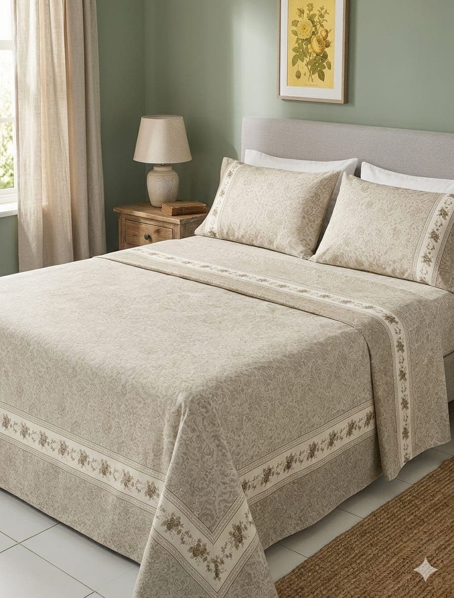 Completo Lenzuola Matrimoniale Preziosa Home Linea Alba in Cotone Anallergico - 5