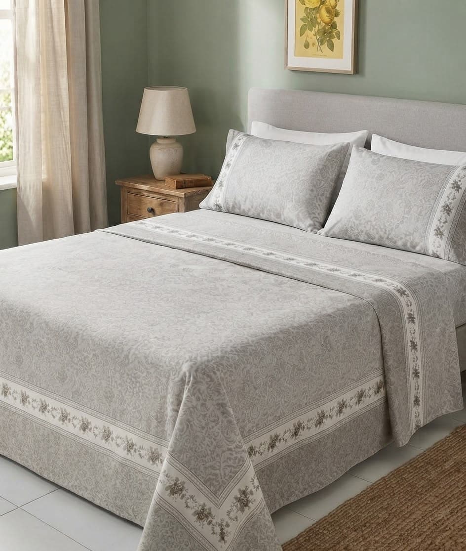 Completo Lenzuola Matrimoniale Preziosa Home Linea Alba in Cotone Anallergico - 10