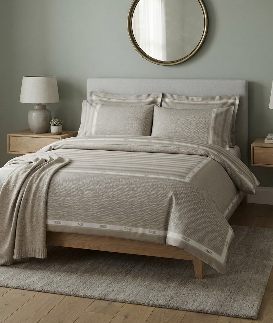 Completo Lenzuola 1 Piazza e 1/2 Irge Ginevra Righe – 100% Cotone Morbido - 8