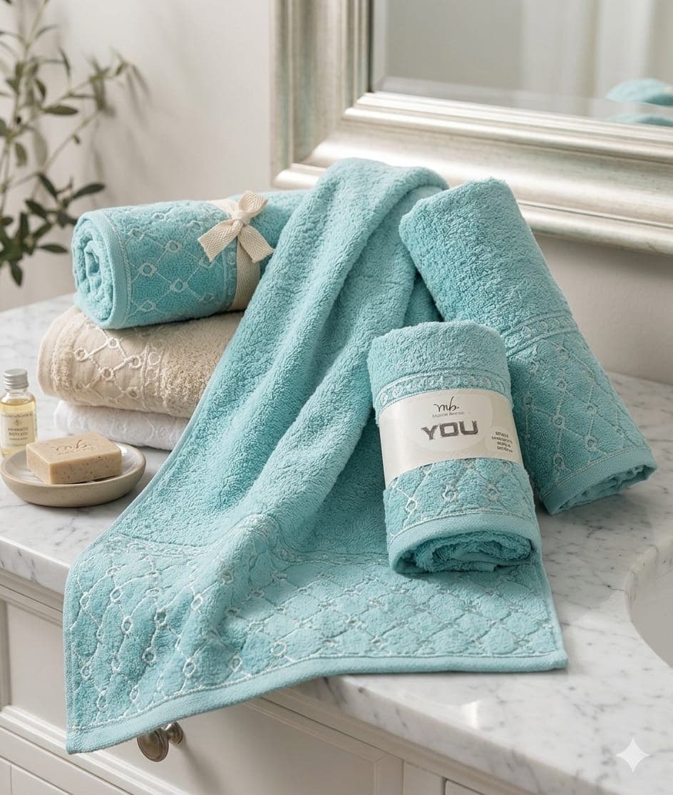 Set Asciugamani 1+1 Mastro Bianco You in Spugna di Cotone 500 g/m² - 5