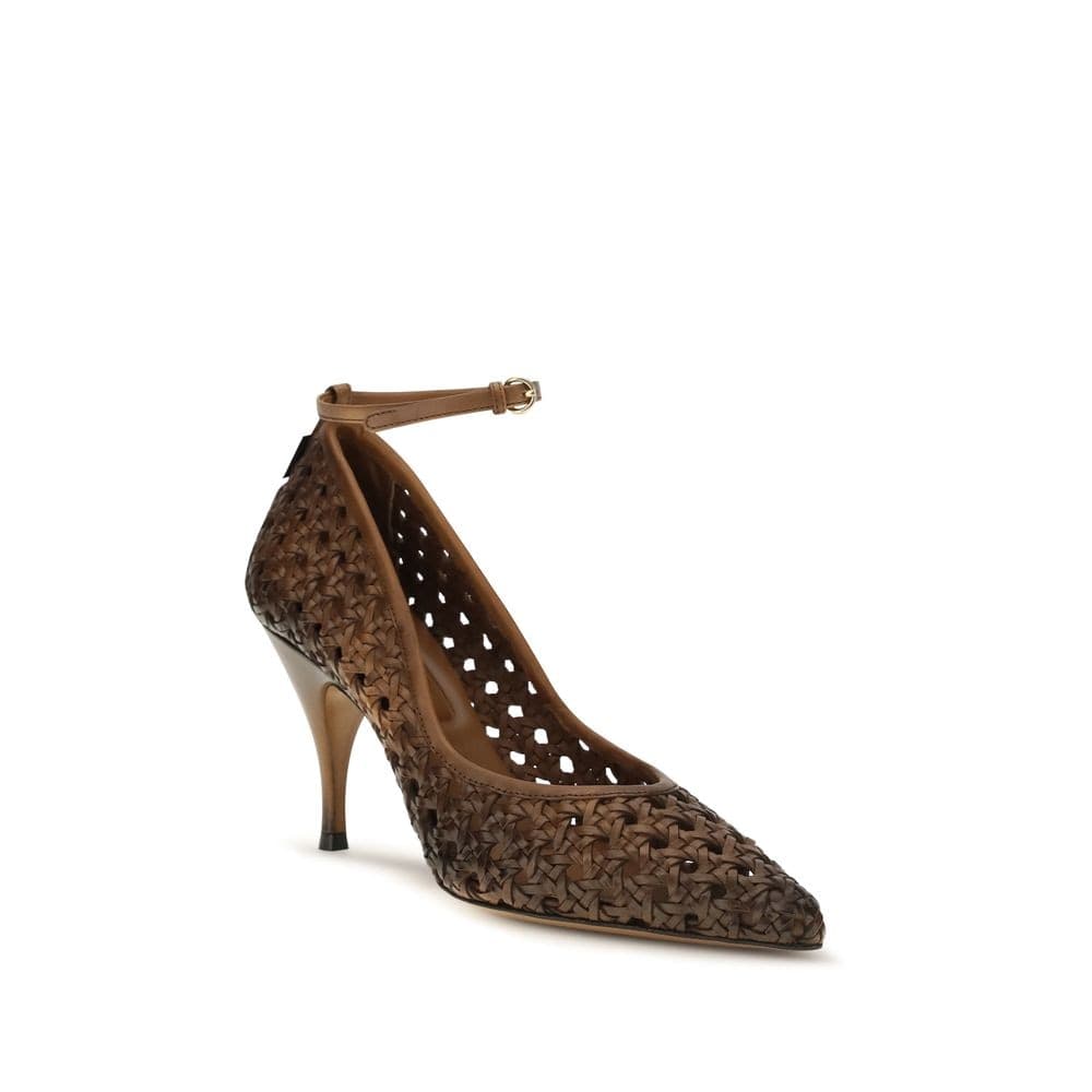 Miu Miu Beige Calf Leather Bos Taurus High Heel Pumps - 2