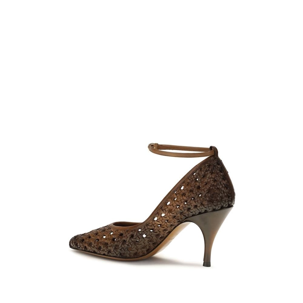 Miu Miu Beige Calf Leather Bos Taurus High Heel Pumps - 3